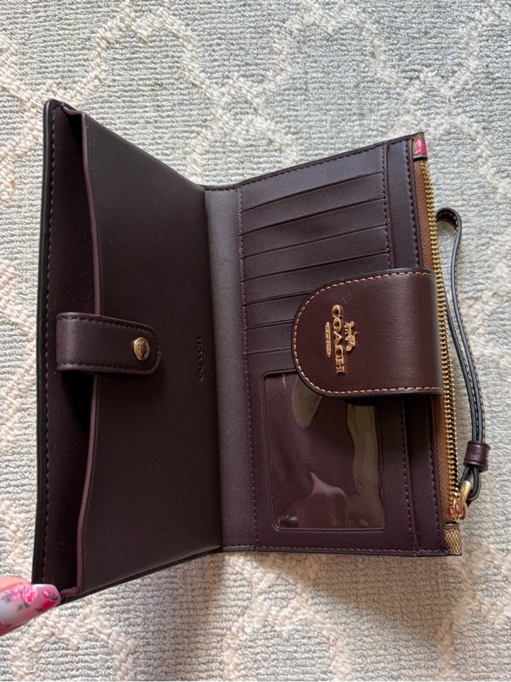 Coach Disco Star Print Brown Wristlet - Picture 5 of 9